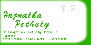 hajnalka pethely business card